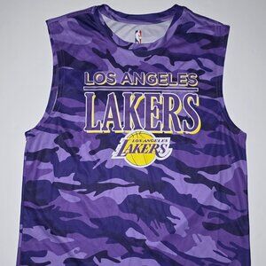 NBA Los Angeles Laker Mens Purple Camouflage Sleeveles Tank Top Shirt Size Small
